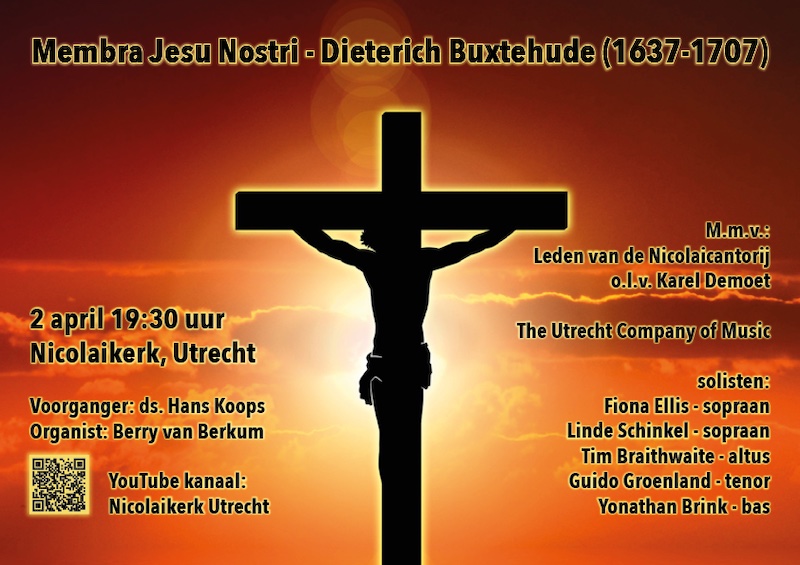 ‘Membra Jesu nostri’ van Dieterich Buxtehude (1637-1707) in de Nicolaikerk (Online)